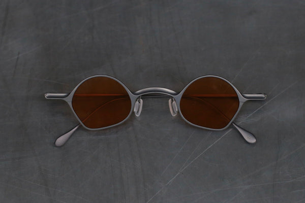 Rigards Copper Titanium Hand-Polished Shaped Frame Eyeglasses RG1923CU Series RG-RG1923CU-FGHSWY Retro Gray Salmon